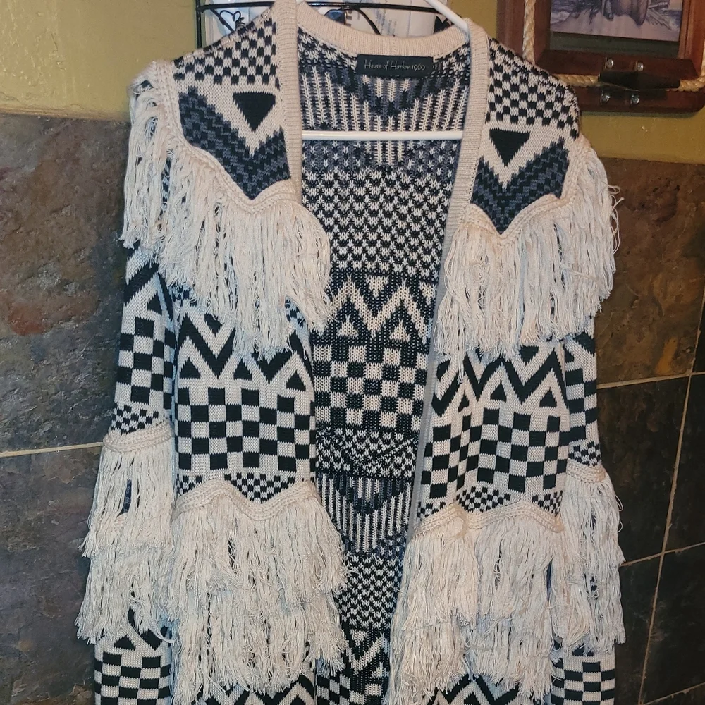 House of Harlow 1960 Bone X Revolve Ash Duster Size Medium - Picture 4 of 10